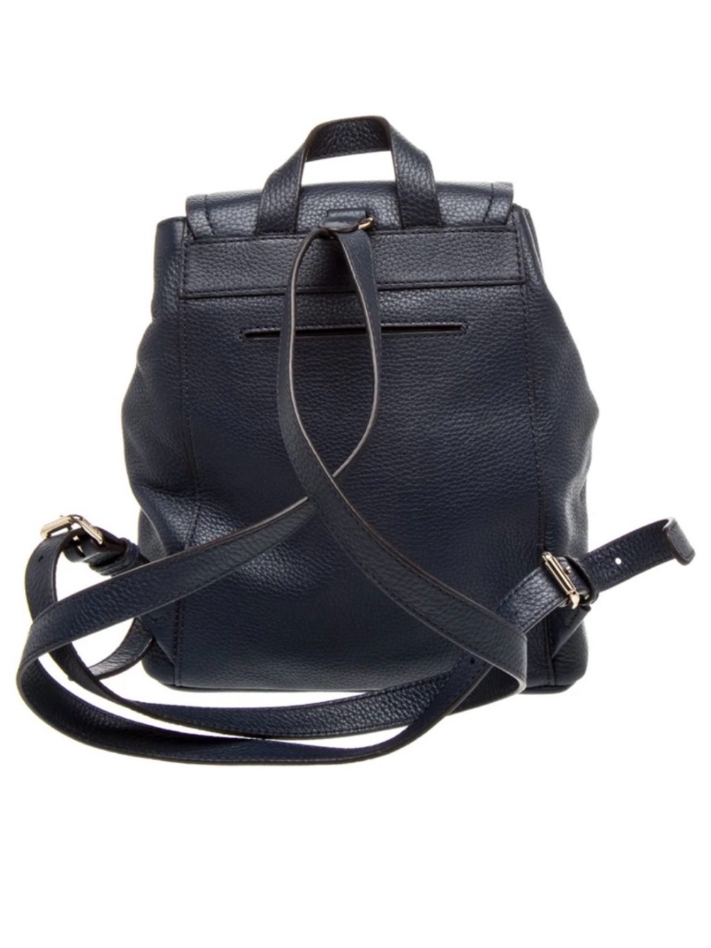 Michael Kors Navy Leather Mini Backpack with Gold Hardware - Picture 5 of 7